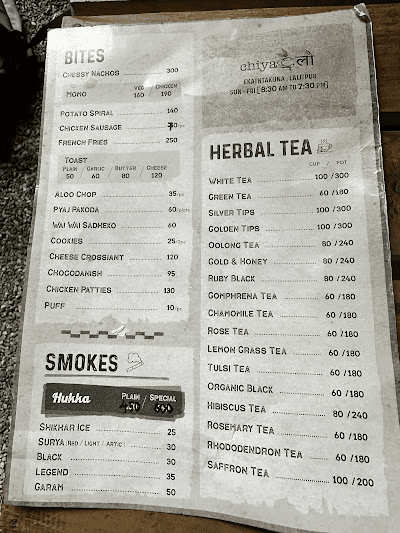 Chiya Dailo menu 1