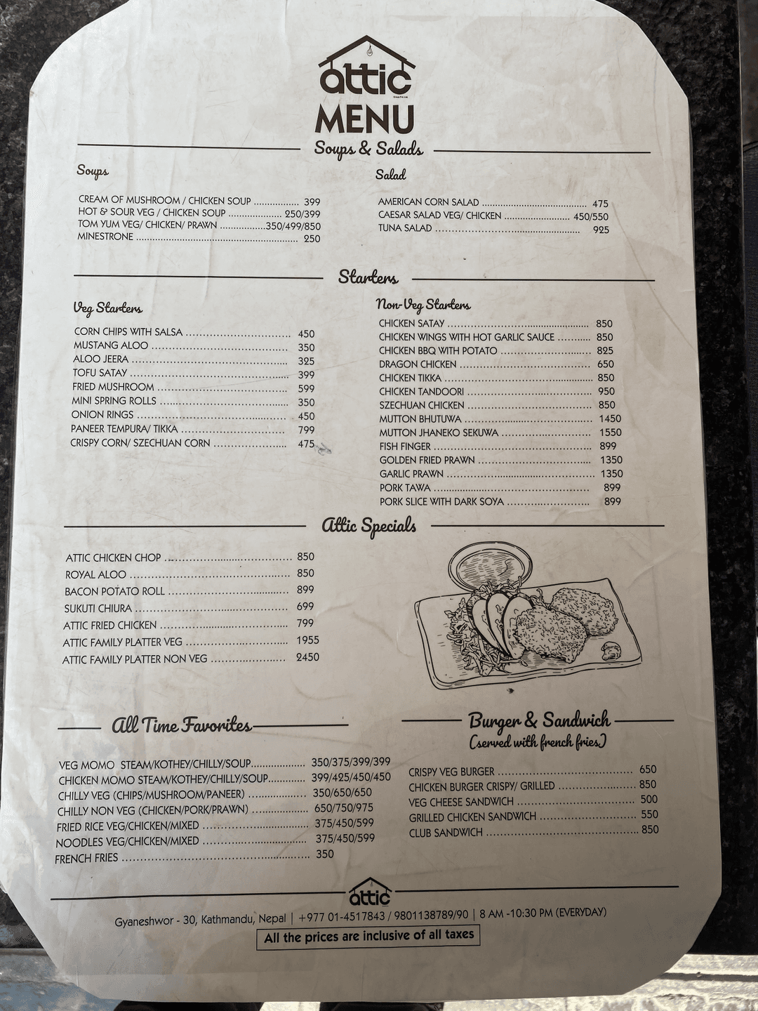Attic menu 1