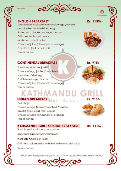 Kathmandu Grill Restaurant menu 3