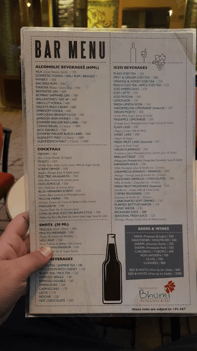 Bhumi Restaurant & Bar menu 4