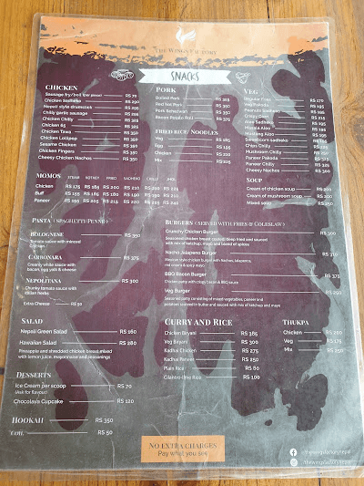 The Wings Factory, Radhe Radhe_menu_9