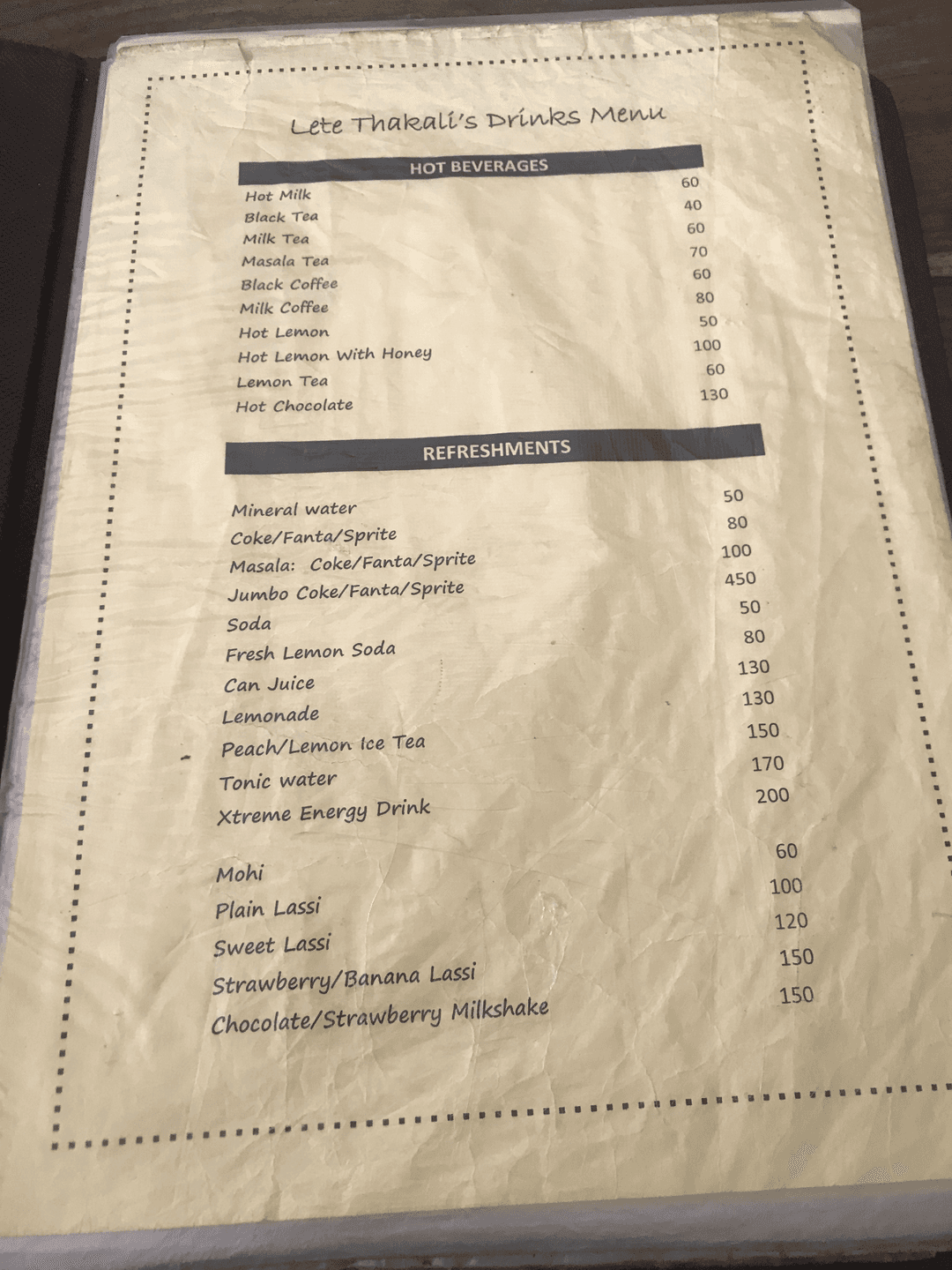 Lete Thakali Kitchen menu 1