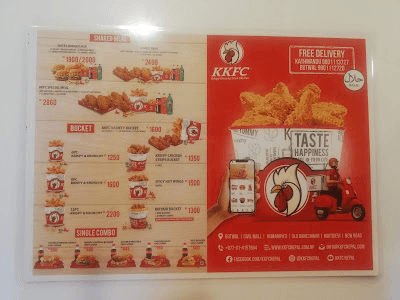 KKFC - Kumaripati menu 1