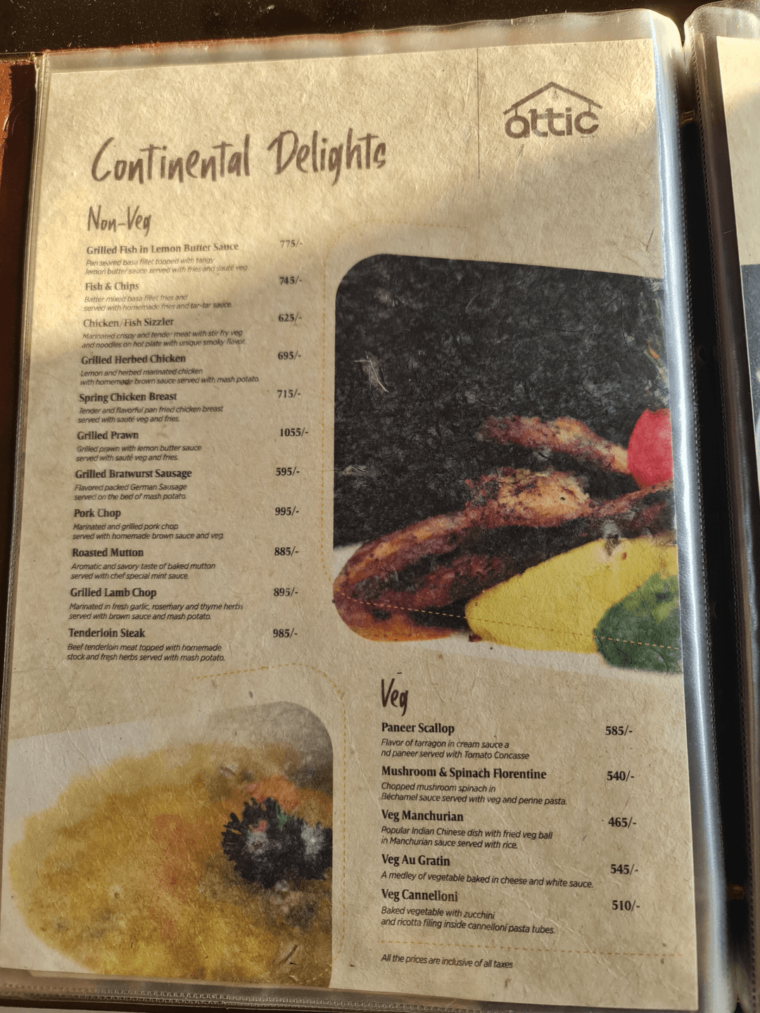 Attic menu 4