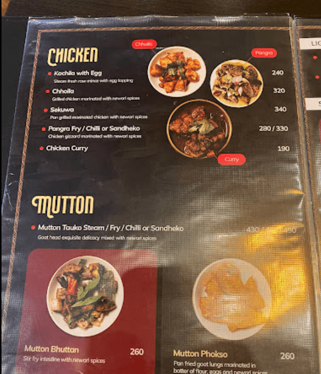 Pasa Newari Kitchen menu 2