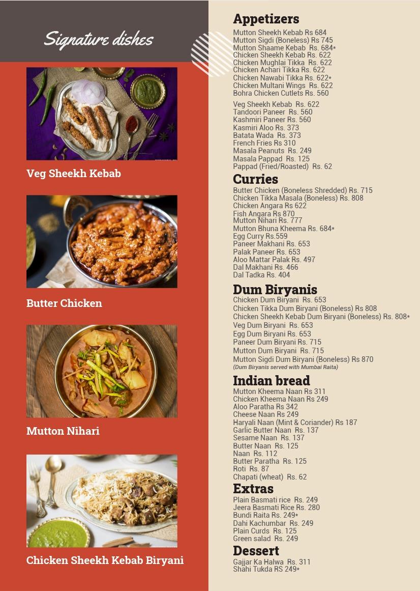 Tasneem's Kings Kitchen menu 2