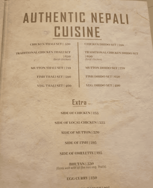 Daura Thakali menu 4