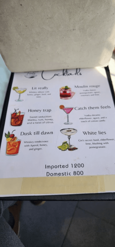 Feels menu 3