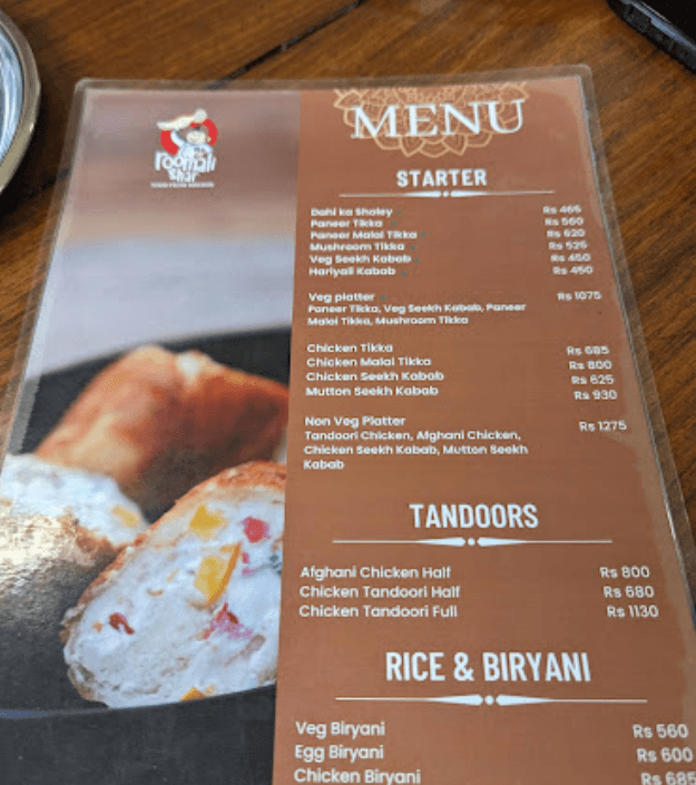 Roomali Ghar menu 3