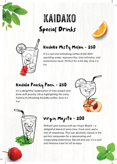 KaidaKo Coffee House menu 1