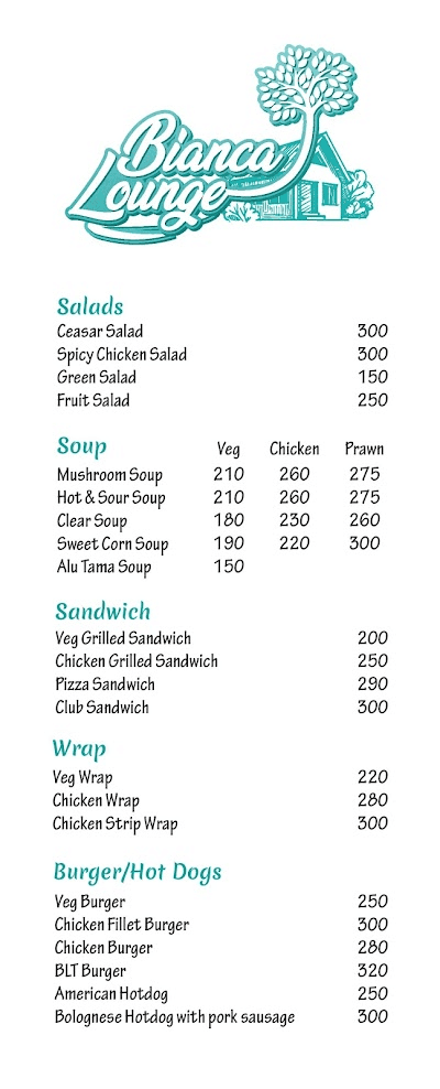 The leaf lounge menu 4