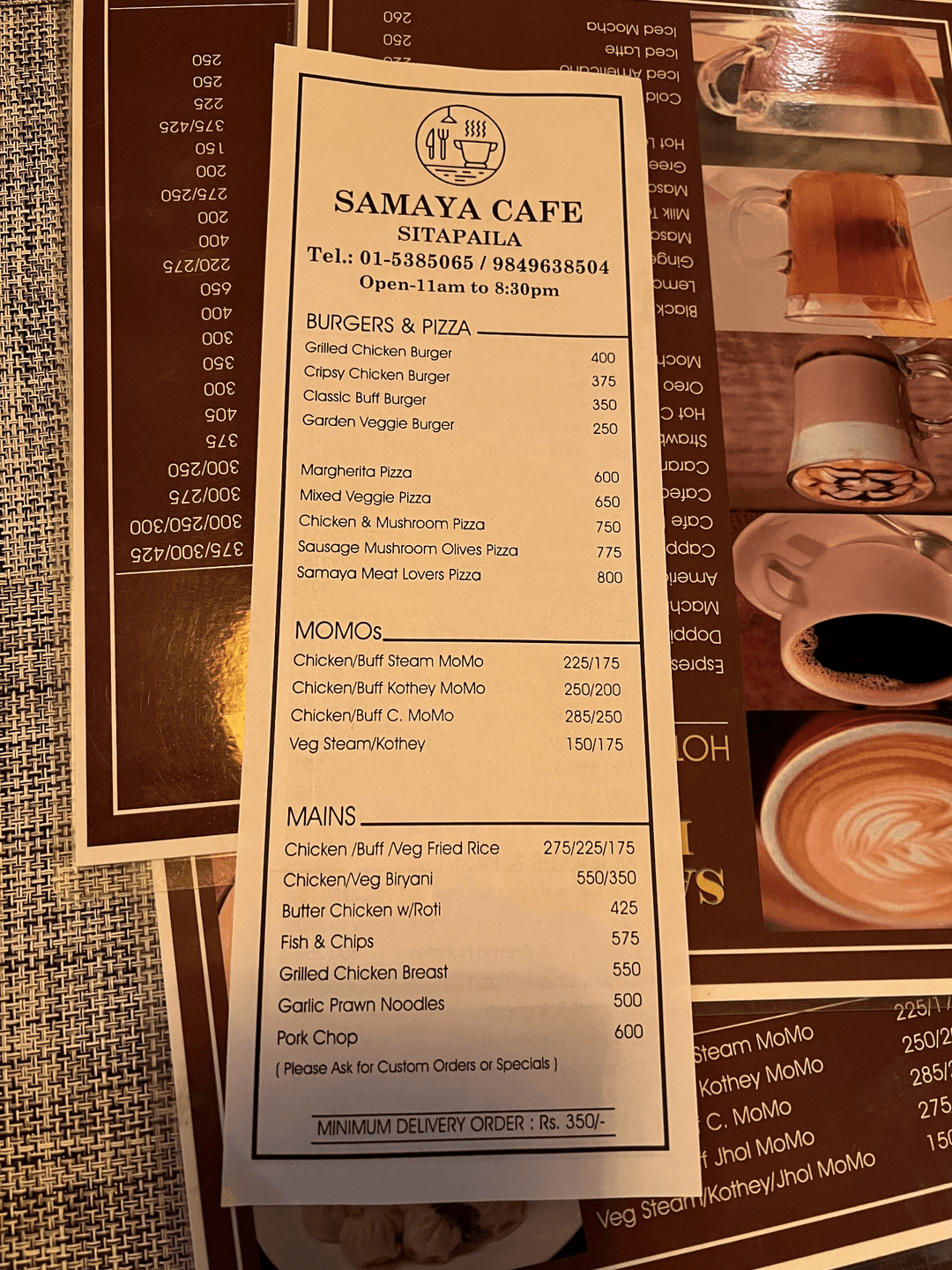 Samaya Cafe menu 3