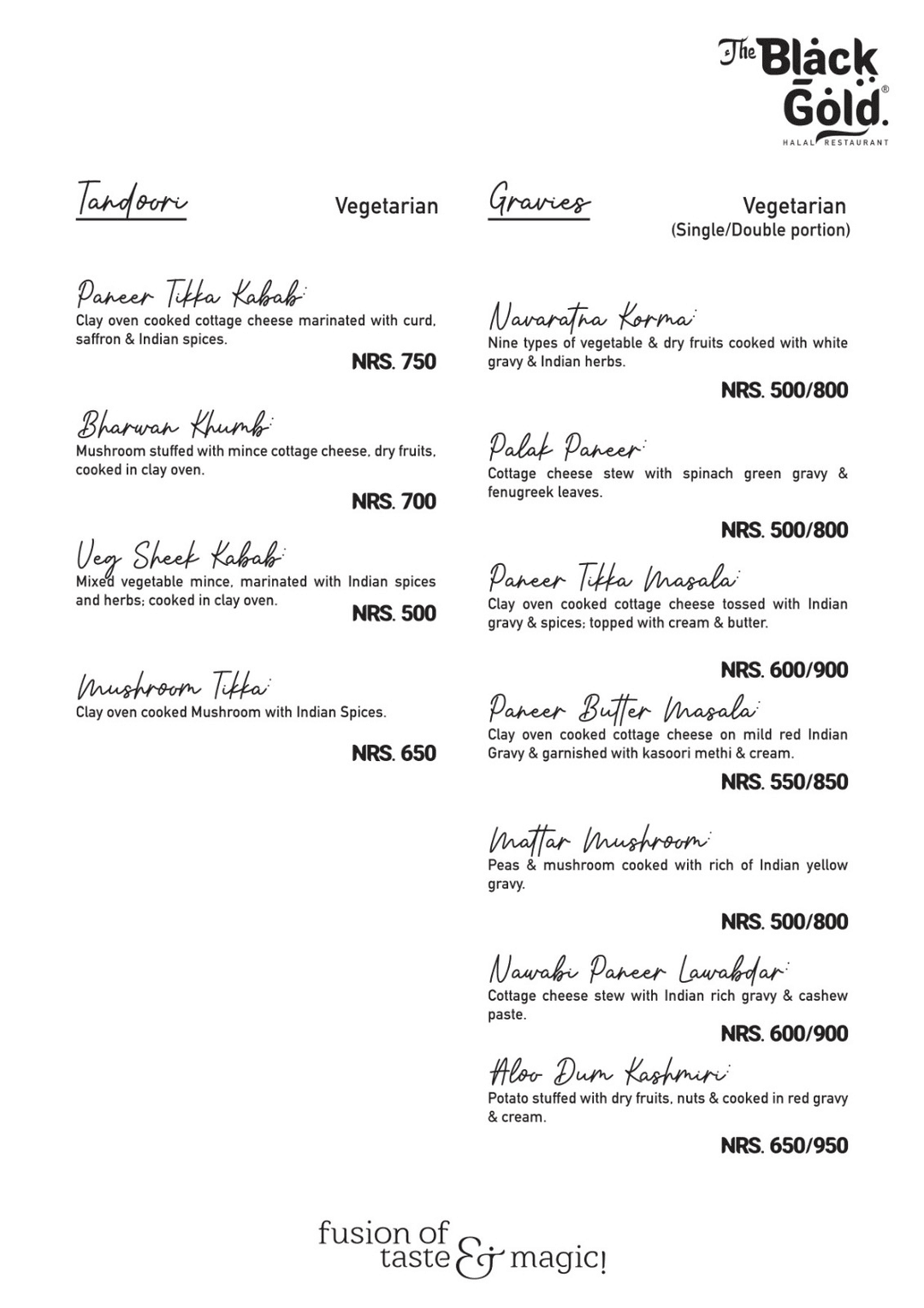 The Black Gold Restaurant : Halal Authentic menu 3