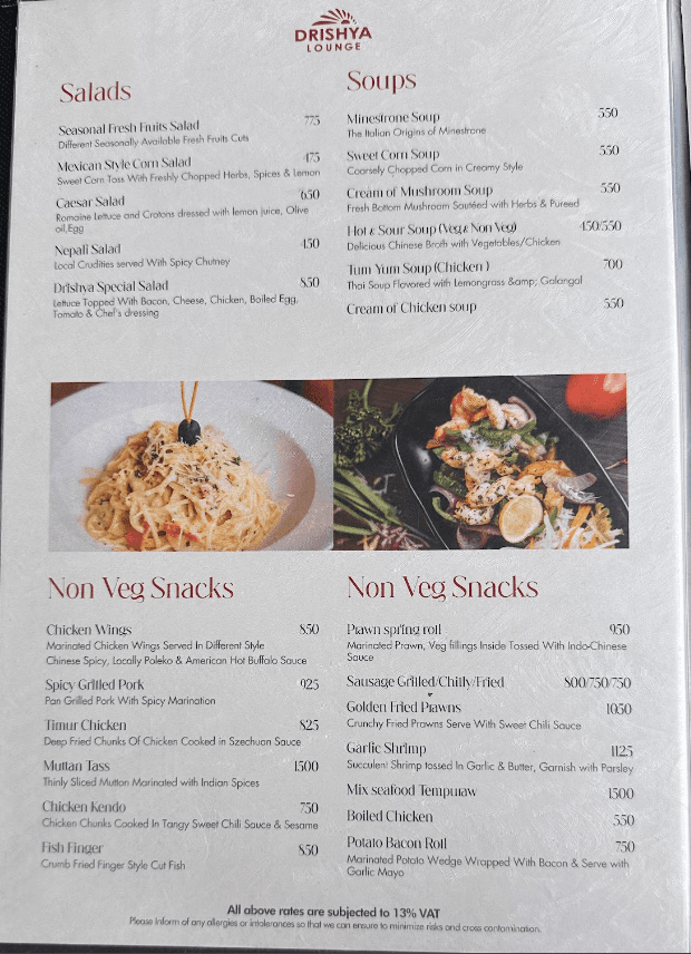 Drishya Lounge - Best Lounge in New Baneshwor menu 1
