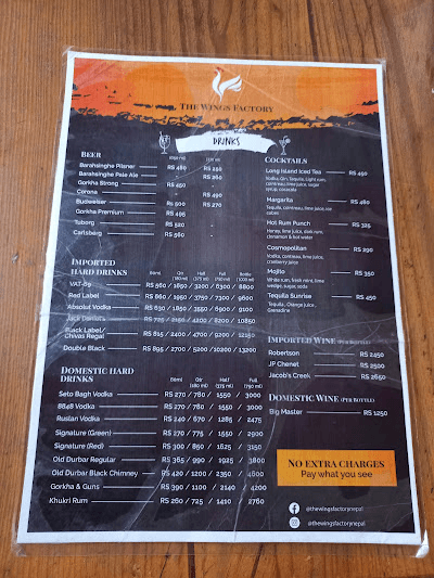 The Wings Factory, Radhe Radhe_menu_5