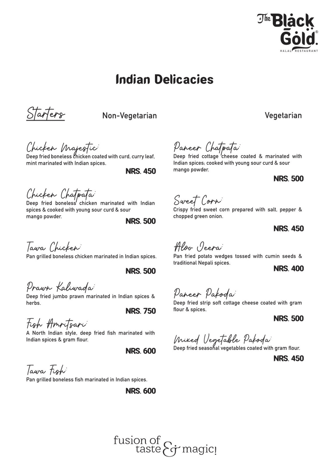 The Black Gold Restaurant : Halal Authentic menu 4