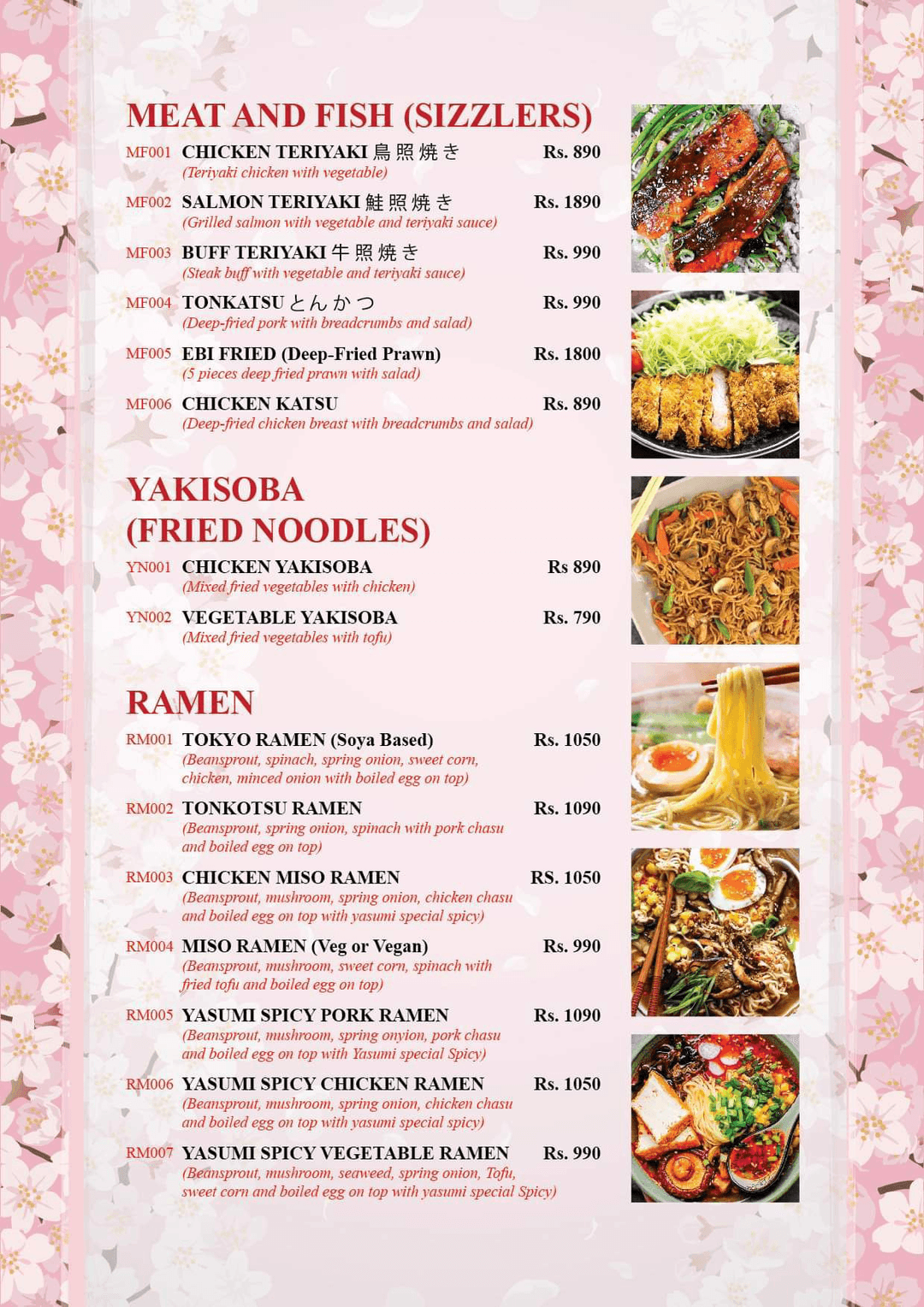 Yasumi Japanese Restaurant menu 2