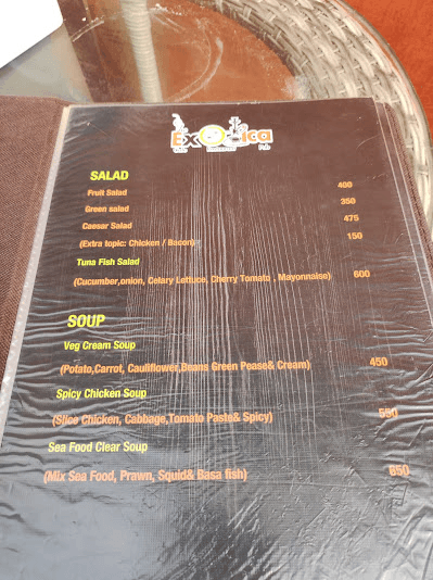 Exotica Cafe menu 1