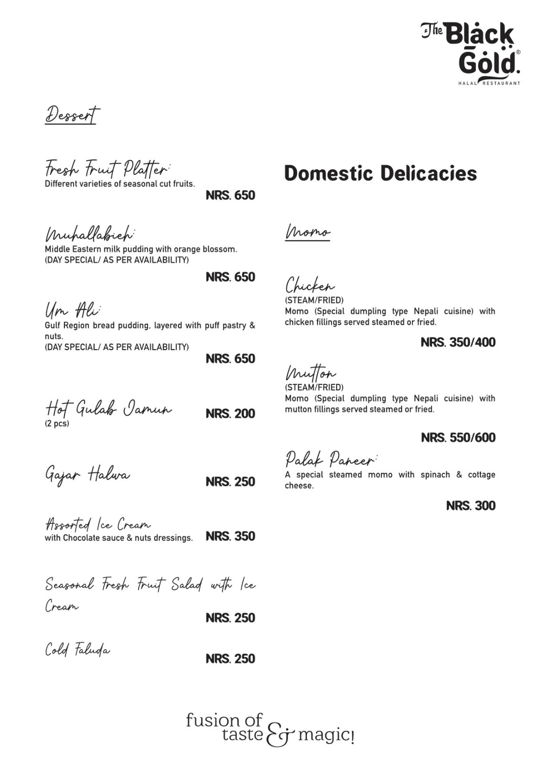 The Black Gold Restaurant : Halal Authentic_menu_6