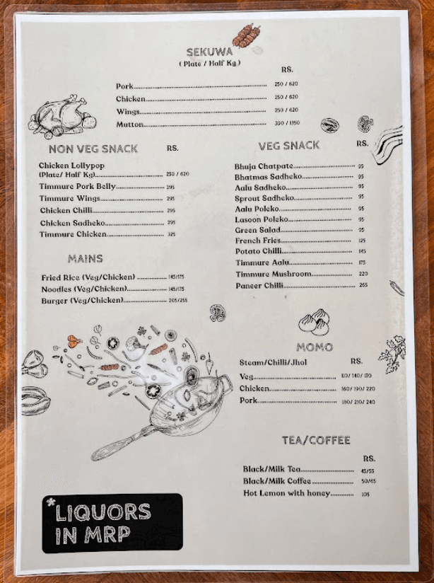 Timmure  menu 1