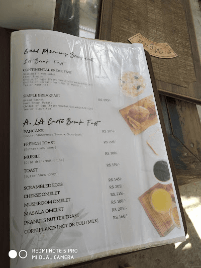 Vajra Cafe menu 1