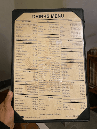 Monkey Temple Restro and Bar_menu_1
