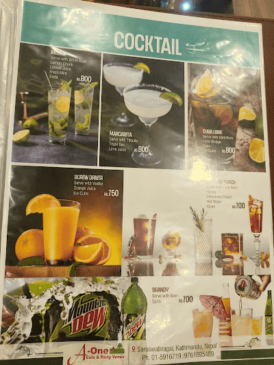 A One Cafe and Party Venue, Saraswatinagar_menu_10
