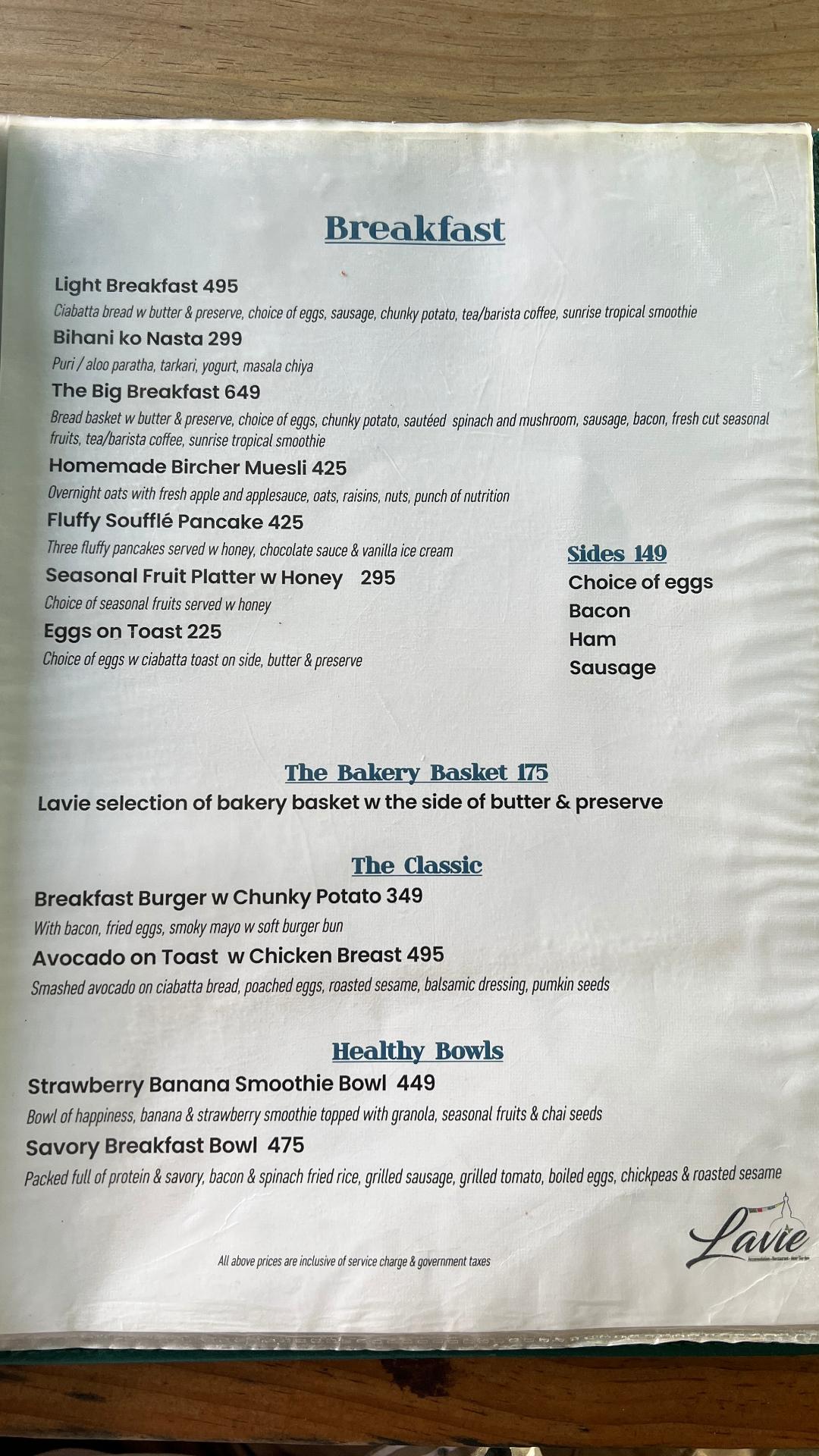 Lavie Garden menu 4