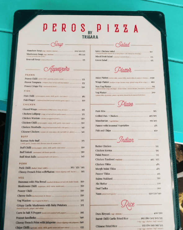 Peros Pizza Lazimpat menu 2