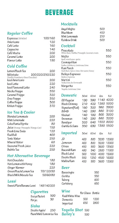 The leaf lounge menu 2