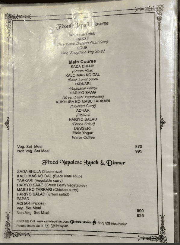 Cafe De Patan _menu_1
