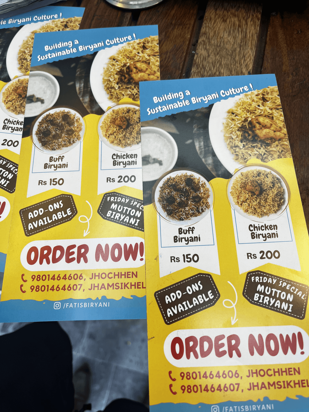 Fati's Biryani menu 1