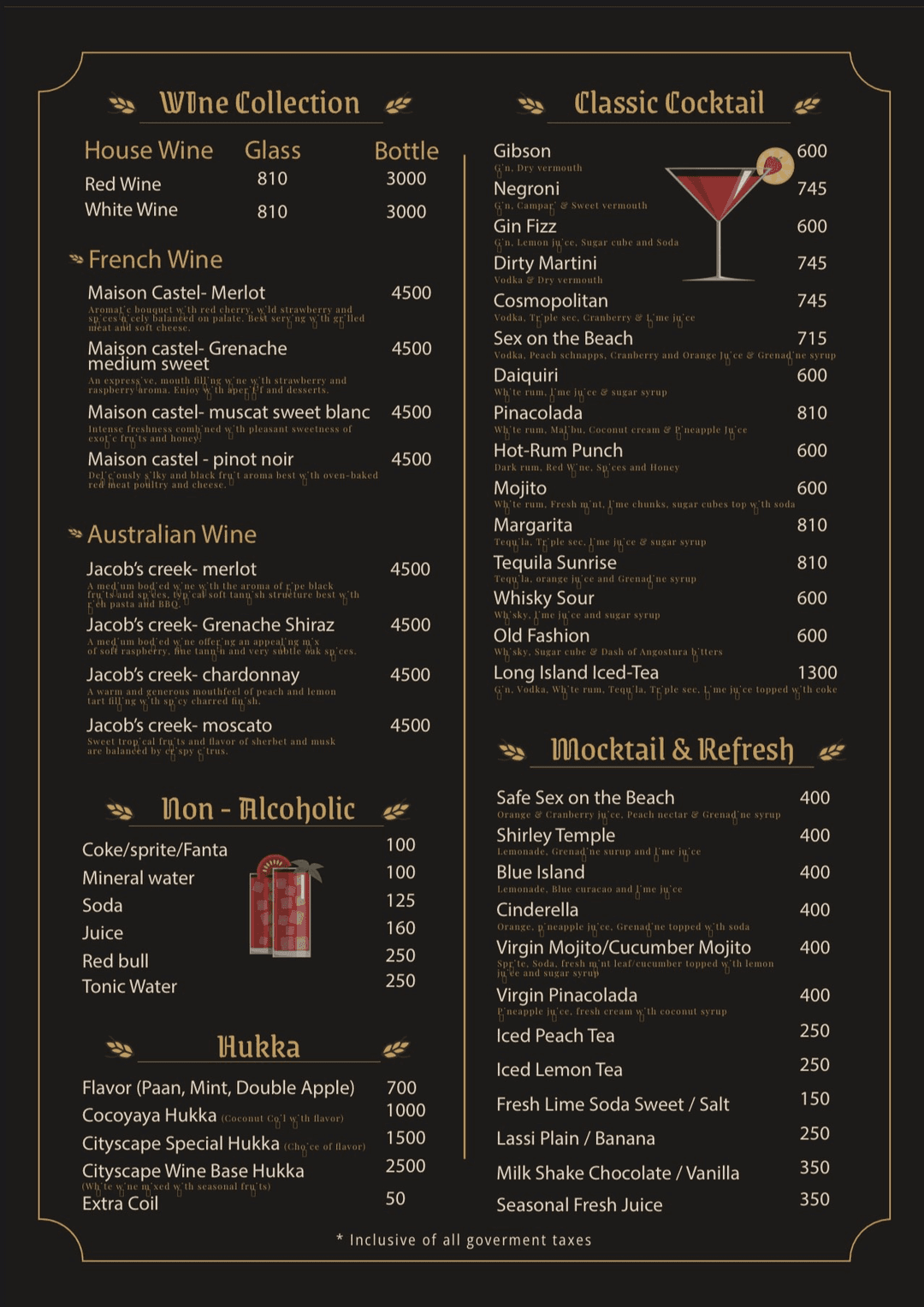 Cityscape Lounge and Bar_menu_1