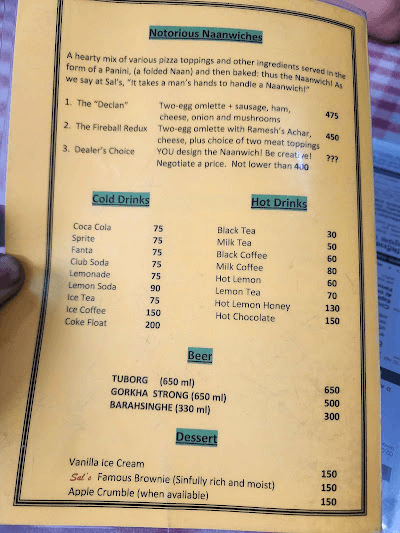 Sal's Pizza menu 2