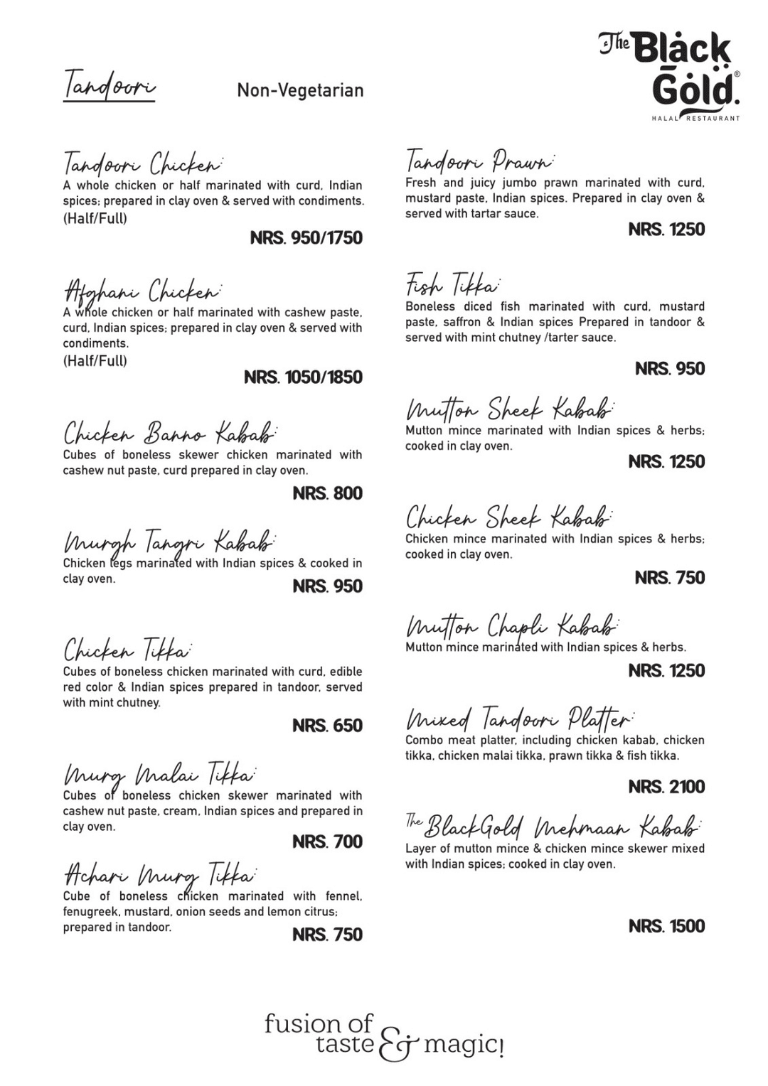 The Black Gold Restaurant : Halal Authentic_menu_5