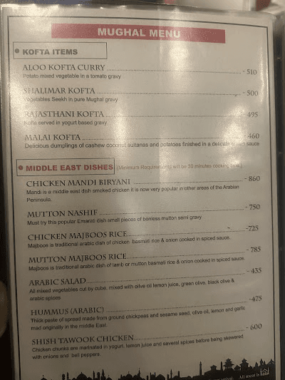 Mughal Empire Multi Cuisine_menu_0