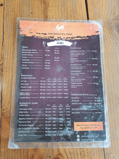 The Wings Factory, Radhe Radhe_menu_10