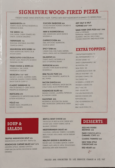Roadhouse Cafe menu 1