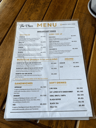 The Place Restaurant menu 1