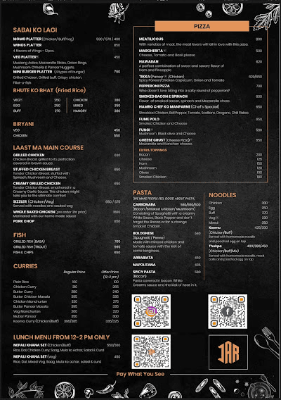 JAR - Just Another Restaurant menu 3