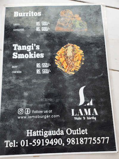 Lama Grill Burger menu 3