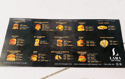 Lama Grill Burger menu 1