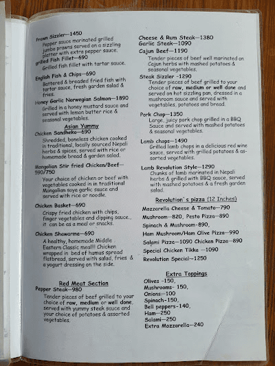 Revolution Cafe menu 3