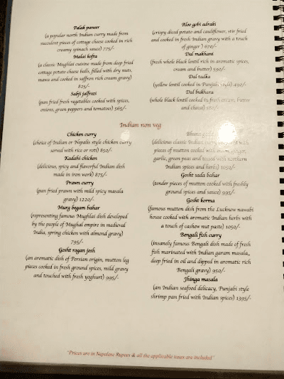 Kathmandu Grill Restaurant menu 4