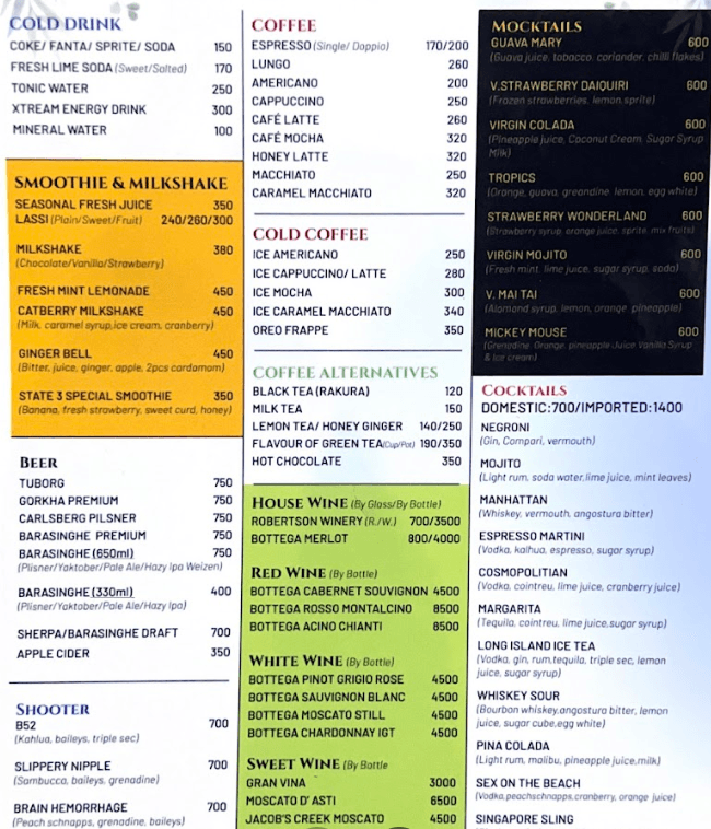 Mustang Thakali By State III menu 1
