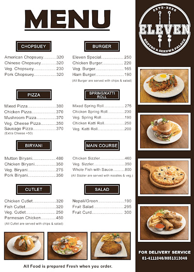 Eleven Restro & Sekuwa Palace menu 1