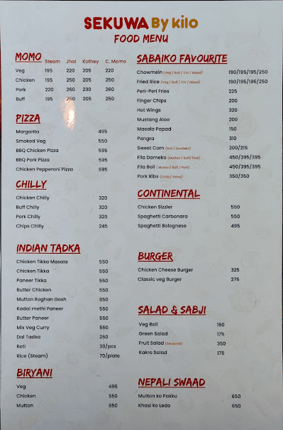 Sekuwa By Kilo - Jhamsikhel_menu_4