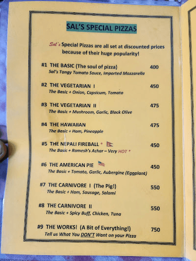 Sal's Pizza menu 4