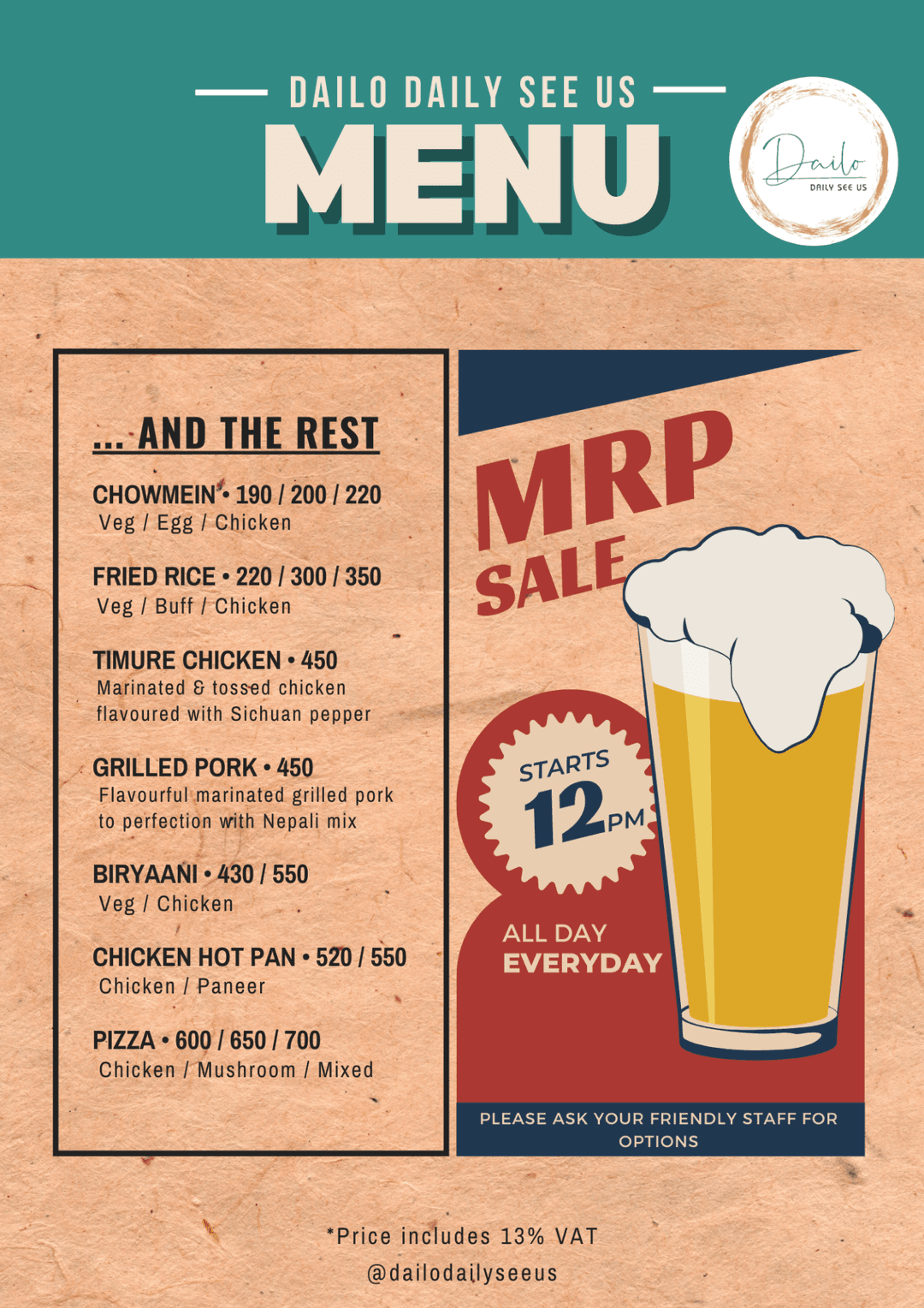Dailo Daily See Us menu 4