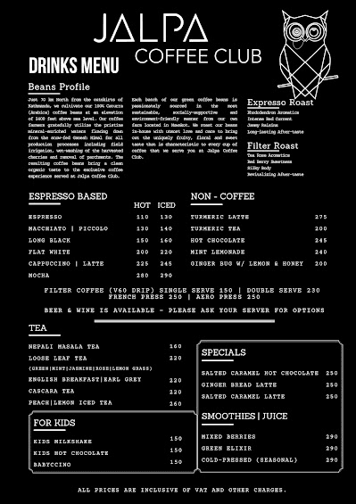 Jalpa Coffee Club menu 2